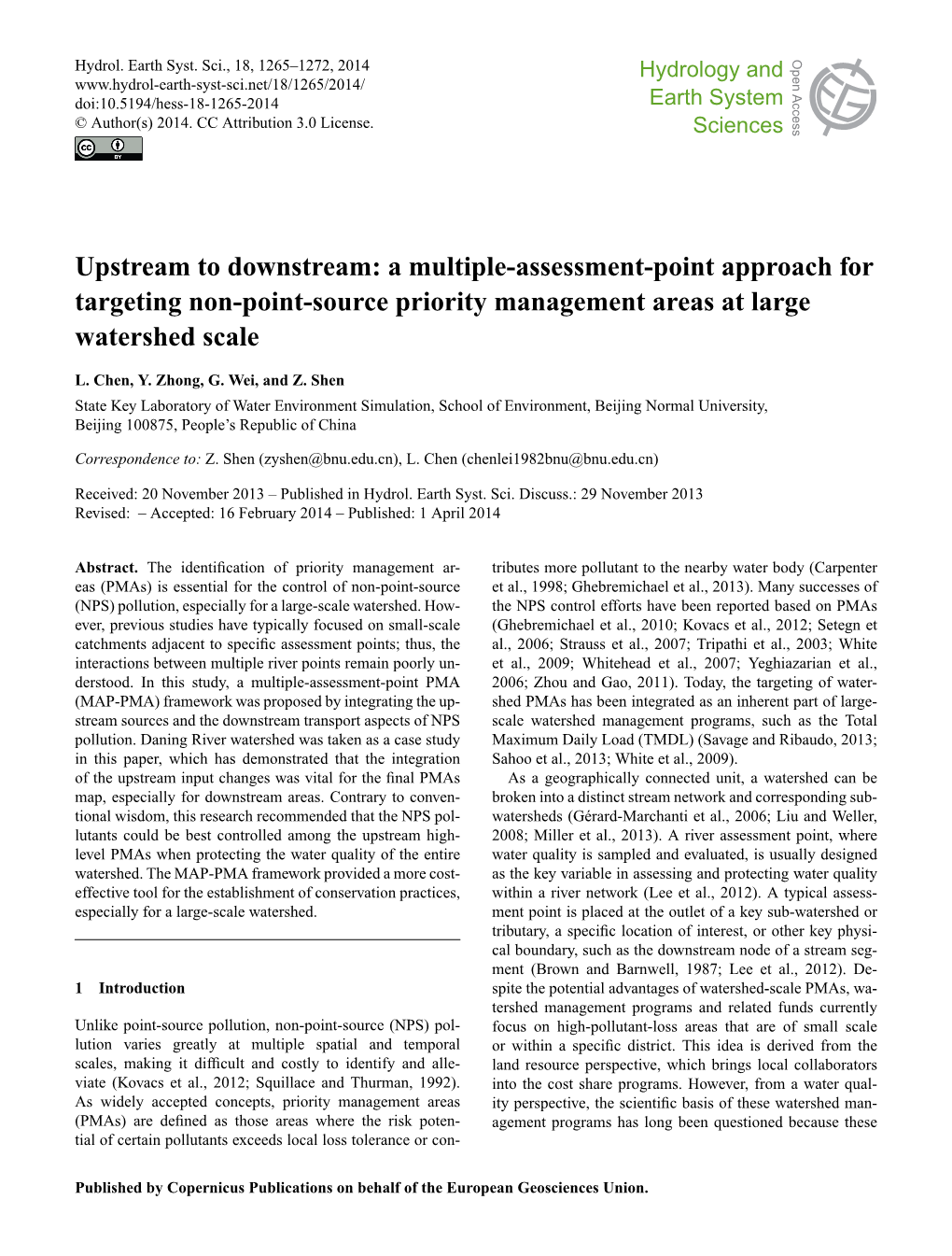 Upstream to Downstream: a Multiple-Assessment-Point Approach for Targeting Non-Point-Source Priority Management Areas at Large Watershed Scale