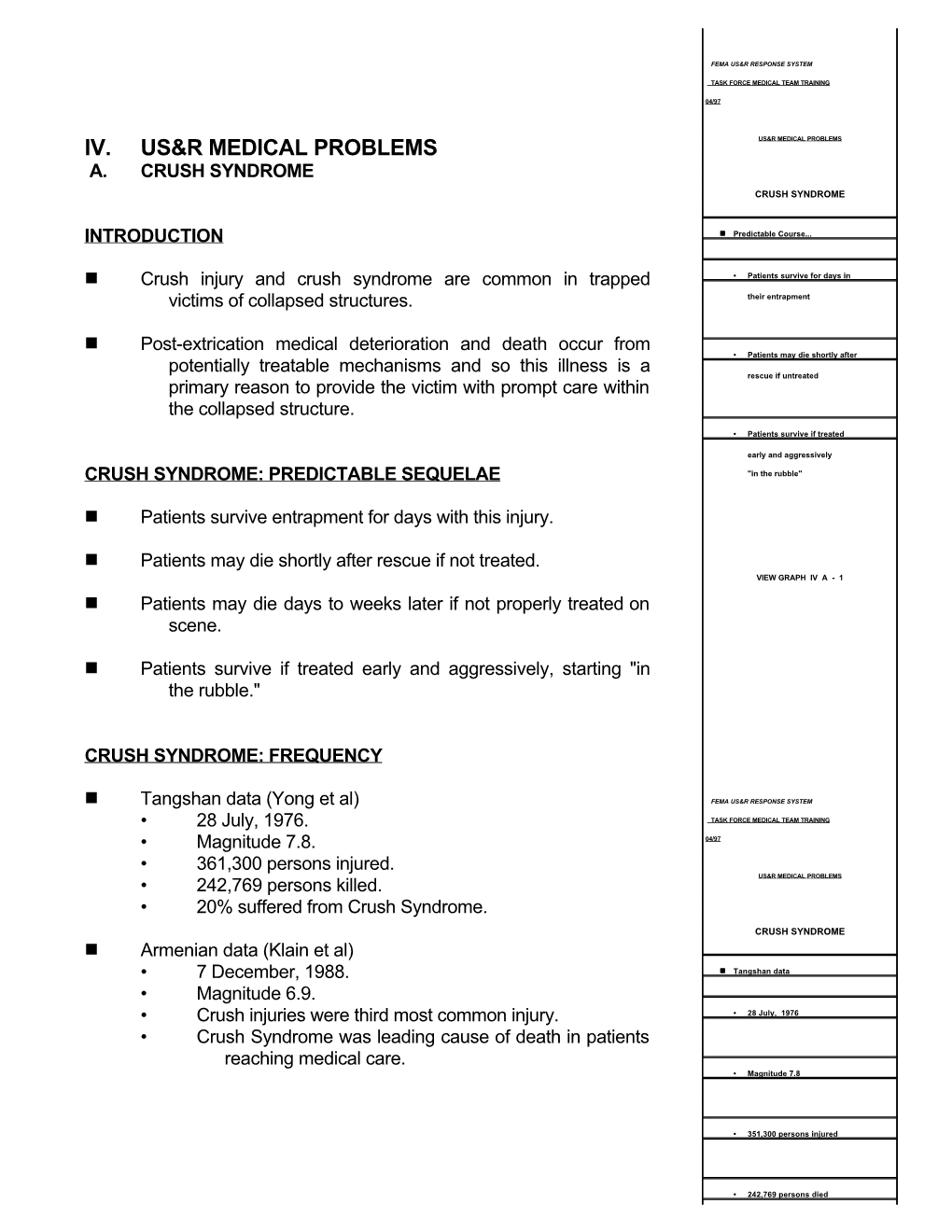 Iv. Us&R Medical Problems