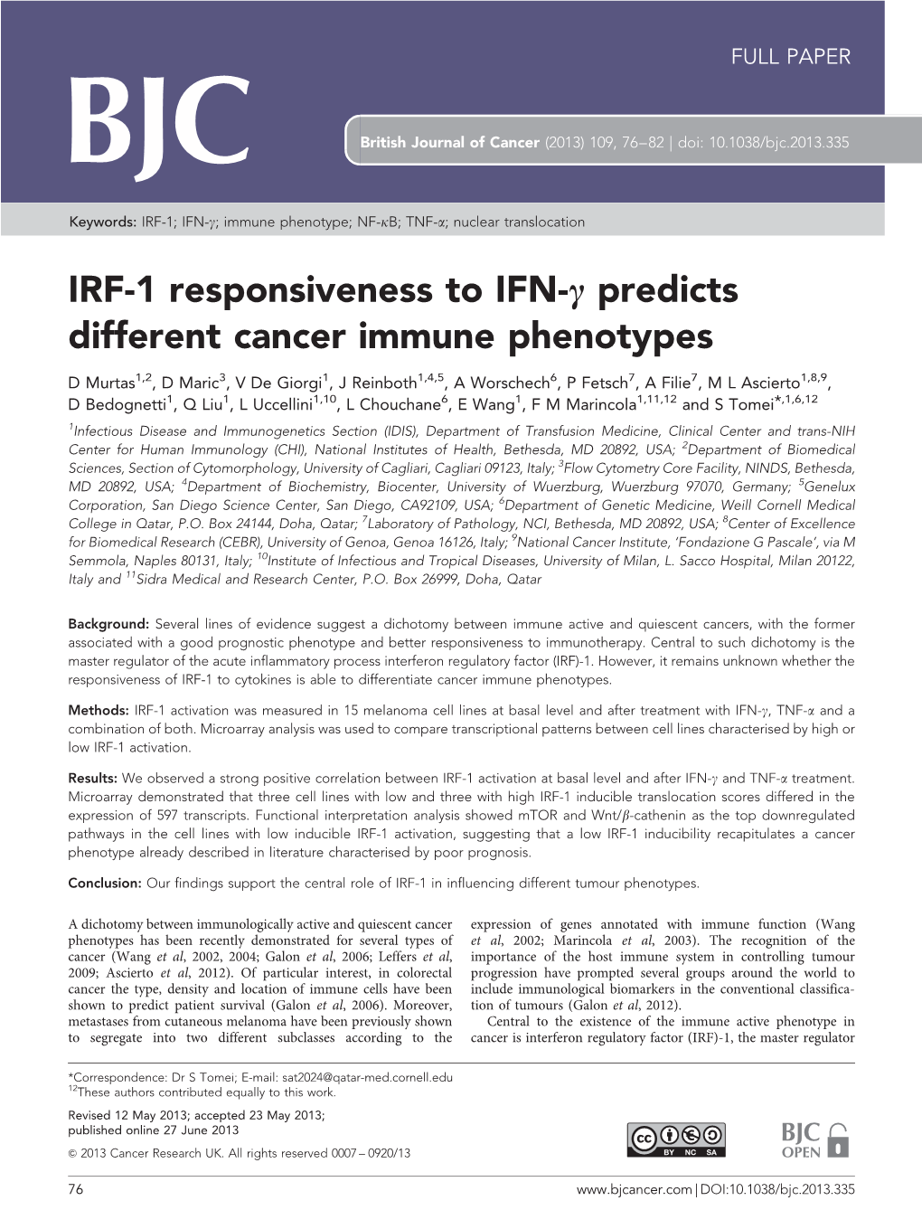 IRF-1 Responsiveness to IFN-&Gamma