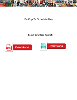 Fa Cup Tv Schedule Usa