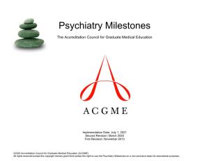 ACGME Psychiatry Milestones