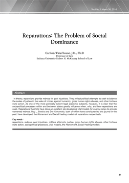 Reparations: the Problem of Social Dominance