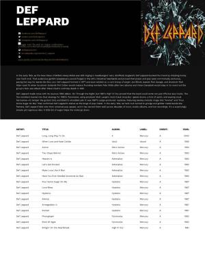 Def Leppard – Primary Wave Music