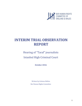 Interim Trial Observation Report