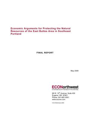 Economic Arguments for Protecting the Natural Resources of the East Buttes Area in Southeast Portland