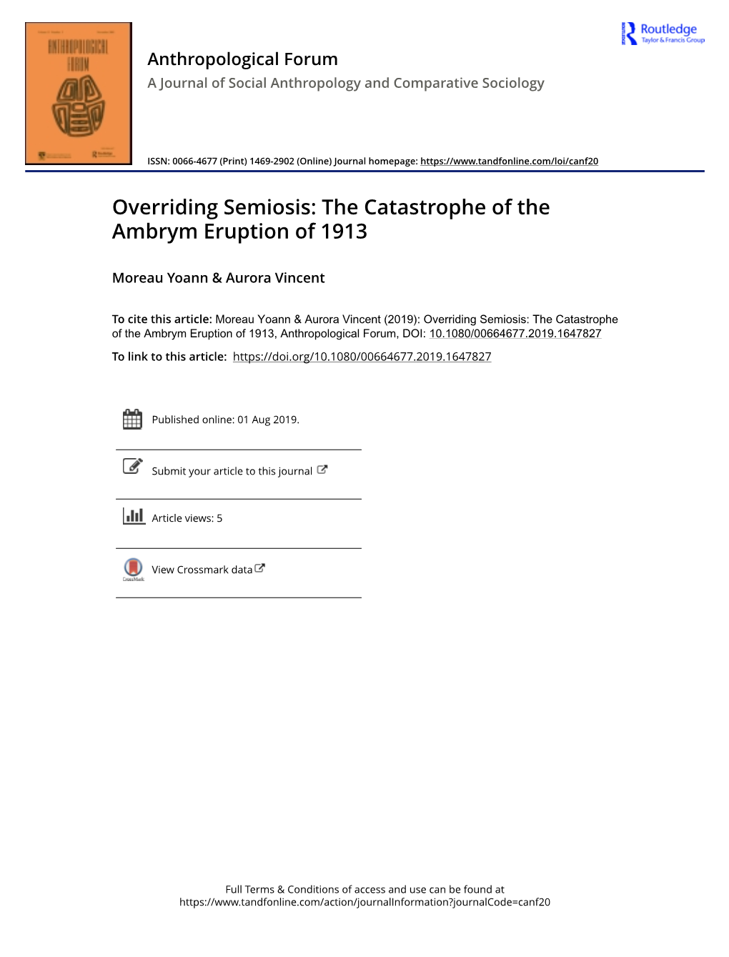 The Catastrophe of the Ambrym Eruption of 1913