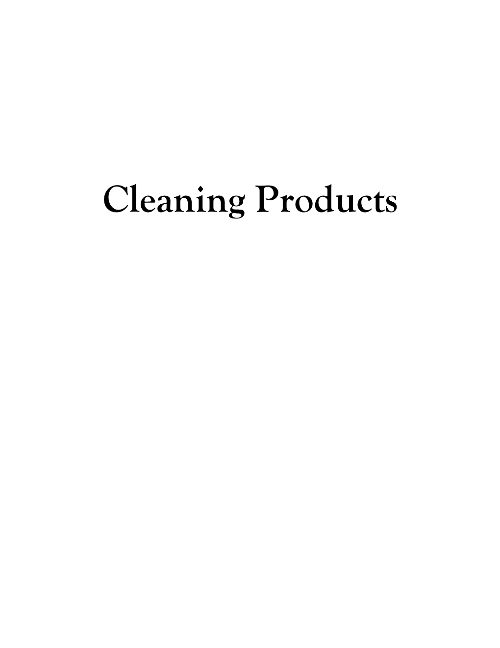 Cleaning Products