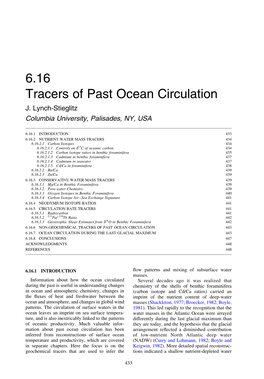 6.16 Tracers of Past Ocean Circulation J