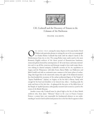 C.R. Cockerell and the Discovery of Entasis in the Columns of the Parthenon