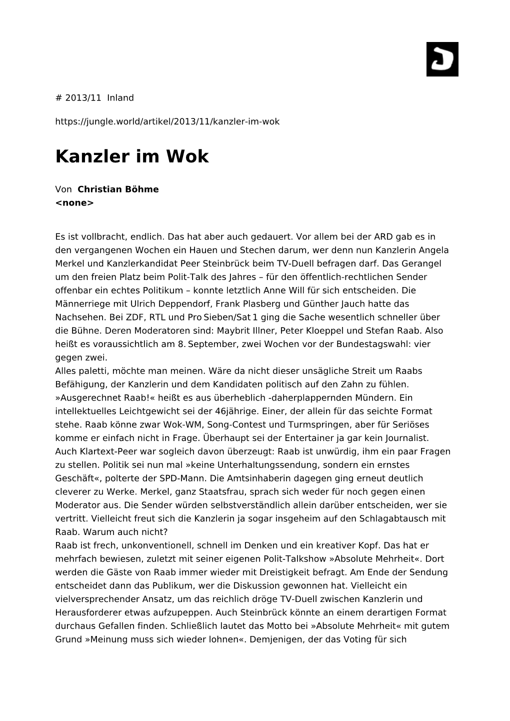 Kanzler Im Wok