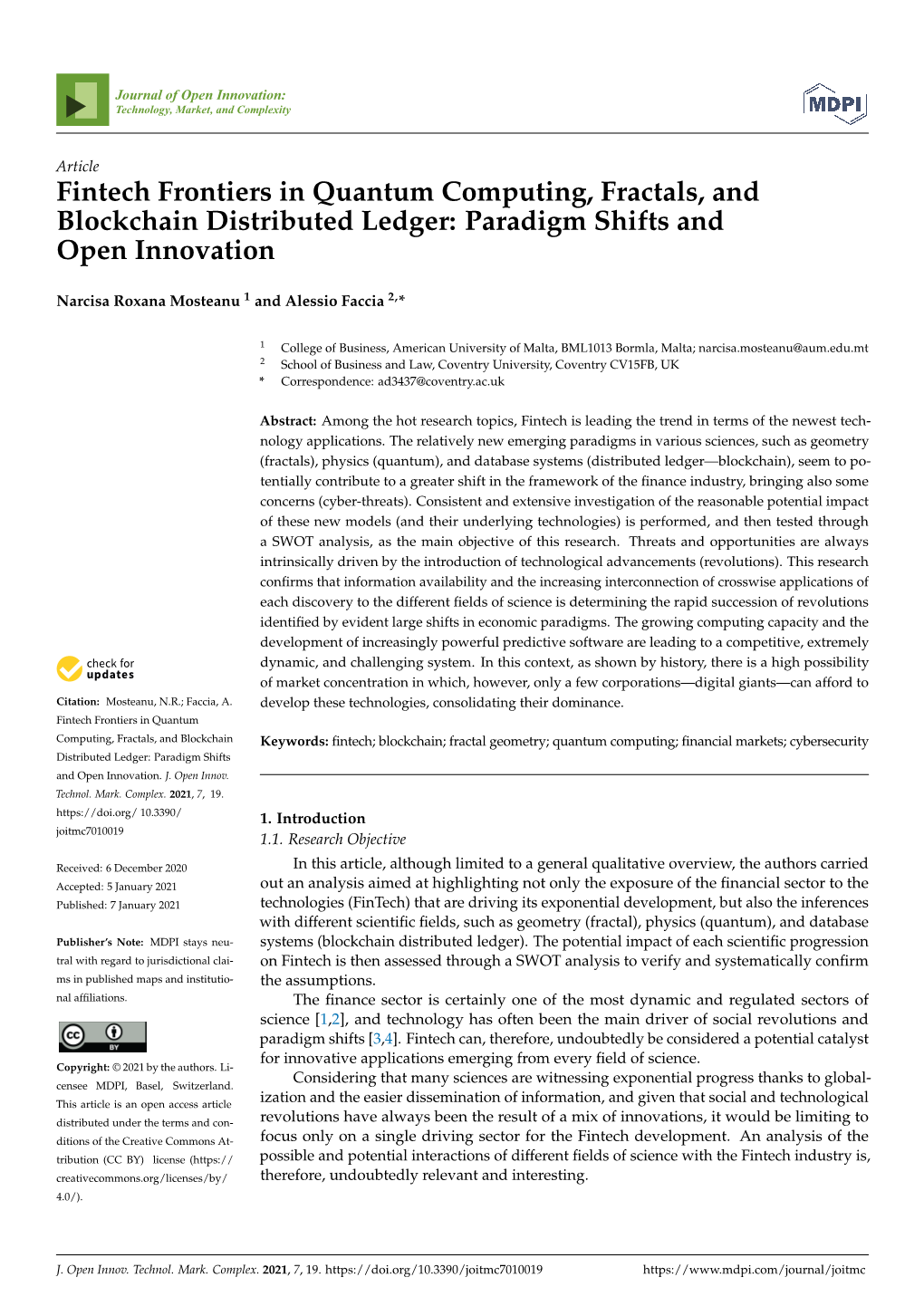 Fintech Frontiers in Quantum Computing, Fractals, and Blockchain Distributed Ledger: Paradigm Shifts and Open Innovation