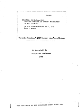 University Microfilms, a XERD\Company, Ann Arbor, Michigan