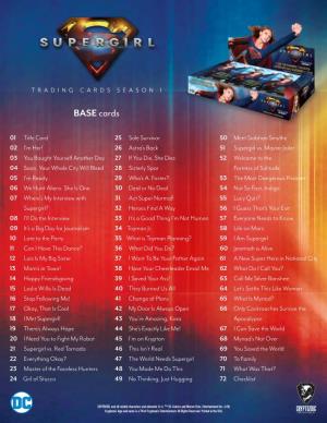 2018 Supergirl Season 1 Trading Cards Checklist