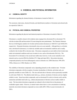 Toxicological Profile for Chromium