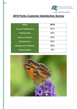 2019 Parks Customer Satisfaction Survey