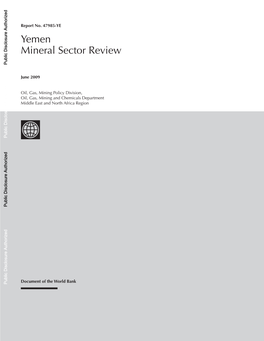 Yemen Mineral Sector Review