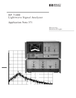 HP 71400 Lightwave Signal Analyzer Application Note 371