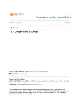 TJLP (2006) Volume 3 Number 1