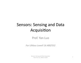 Sensors: Sensing and Data Acquisidon