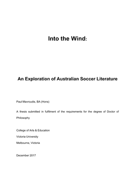 Into the Wind: an Exploration of Australian Soccer Literature