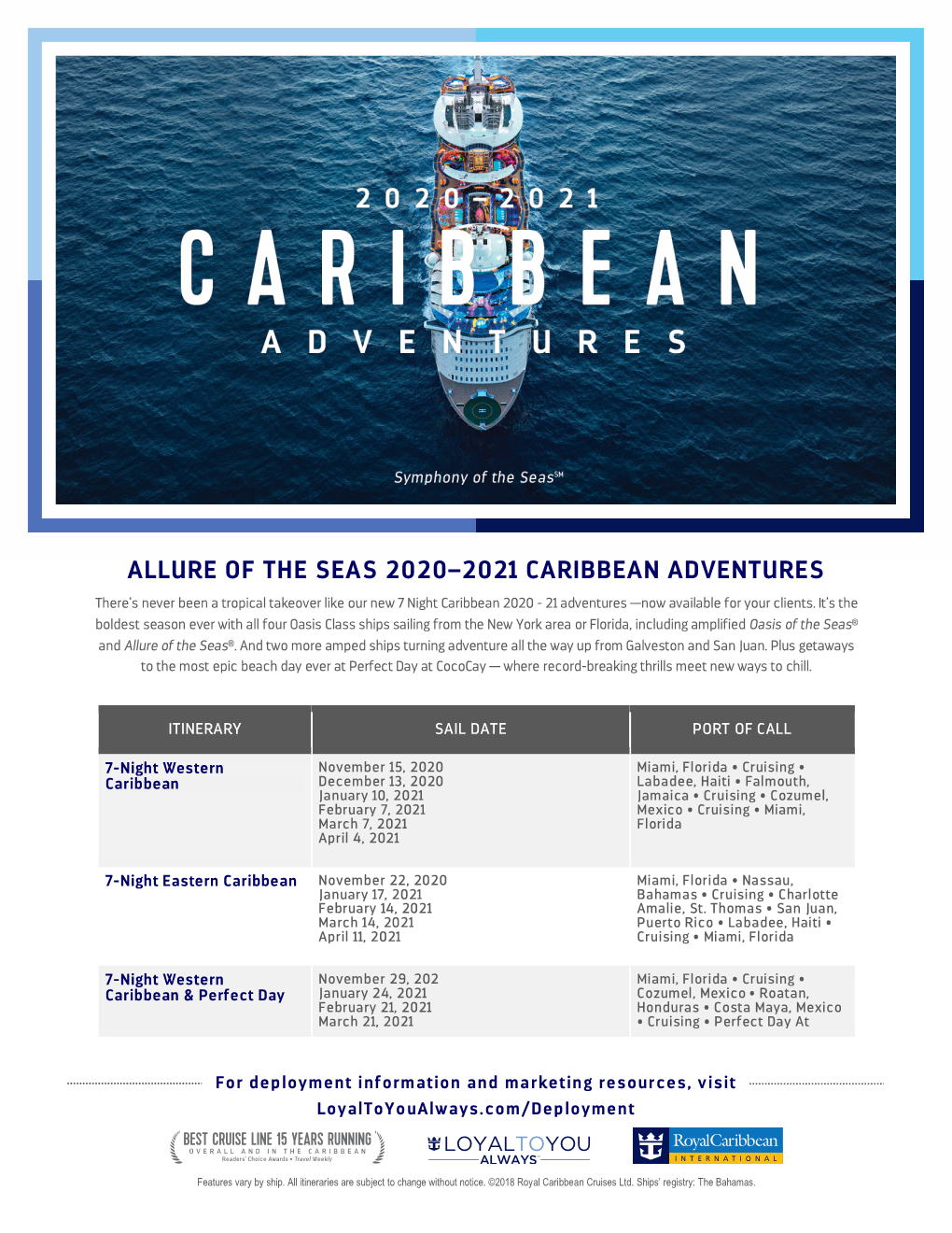 Allure of the Seas 2020–2021 Caribbean Adventures