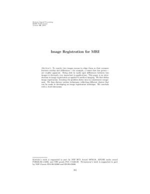 Image Registration for MRI