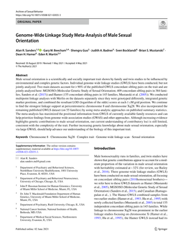Genome-Wide Linkage Study Meta-Analysis of Male Sexual