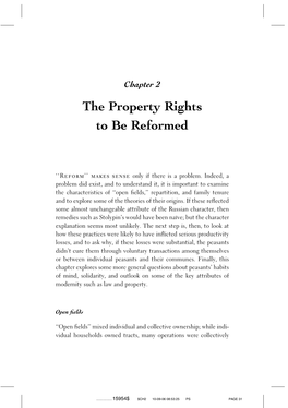 The Property Rights to Be Reformed