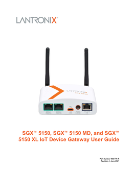 SGX 5150, SGX 5150 MD, and SGX 5150 XL Iot Device Gateway User