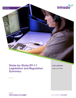 State-By-State E9-1-1 Legislation and Regulation Summary