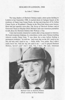 Holmes in London, 1988