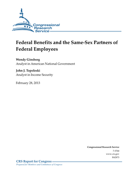 Federal Benefits and the Same-Sex Partners of Federal Employees