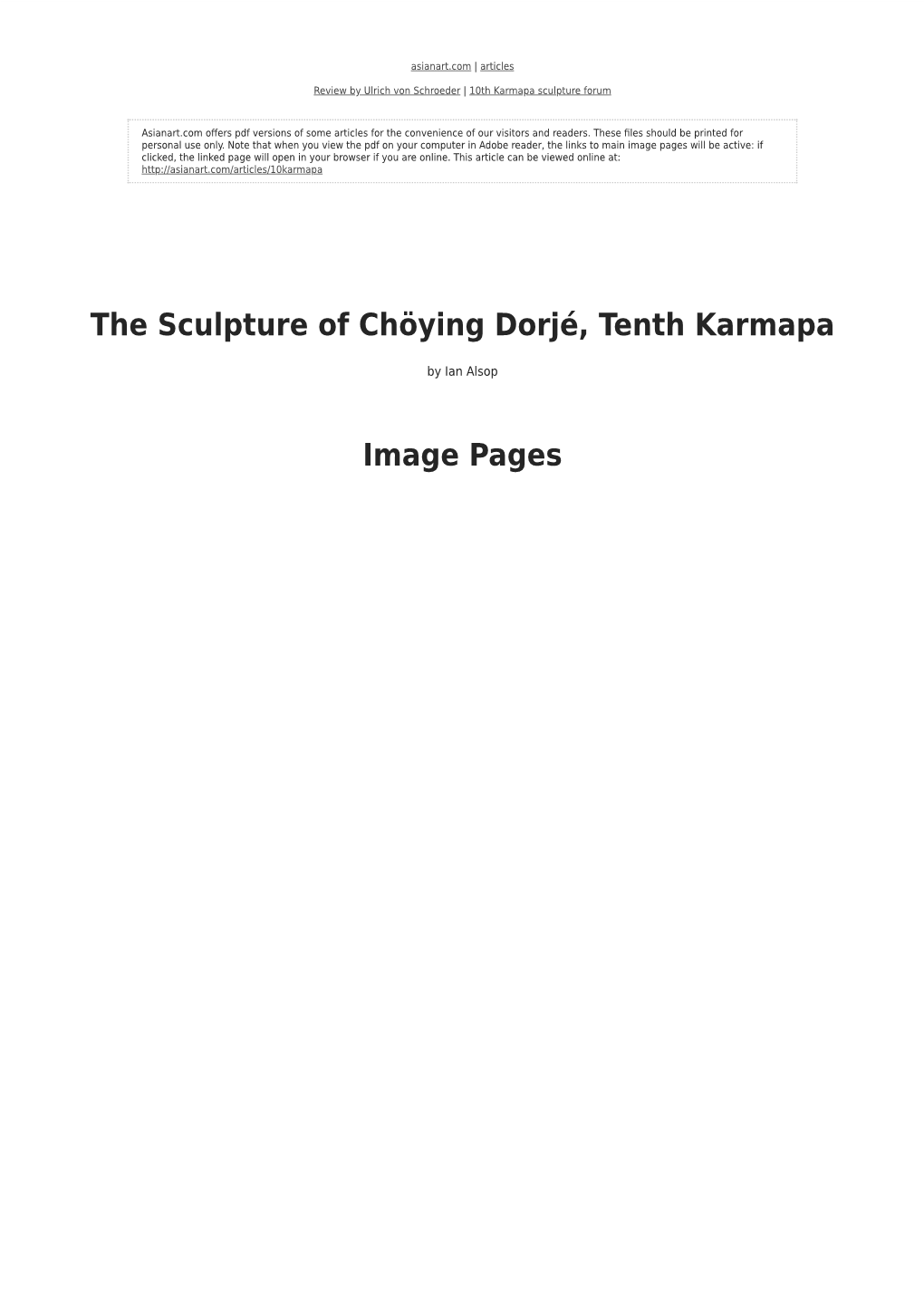 The Sculpture of Chöying Dorjé, Tenth Karmapa Image Pages