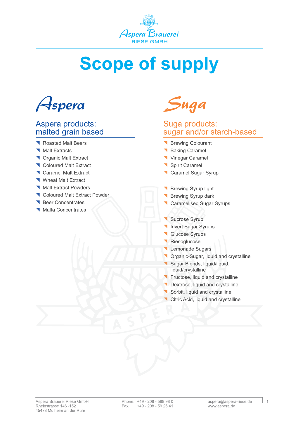 Scope of Supply