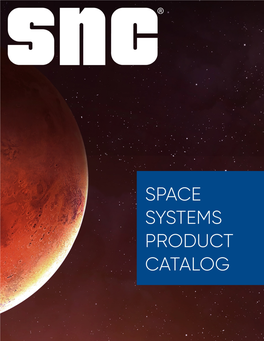 Sierra Nevada Corporation's Space Technologies Product Catalog