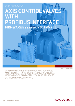 Axis Control Valves PROFIBUS Firmware B99225-DV016-D-211