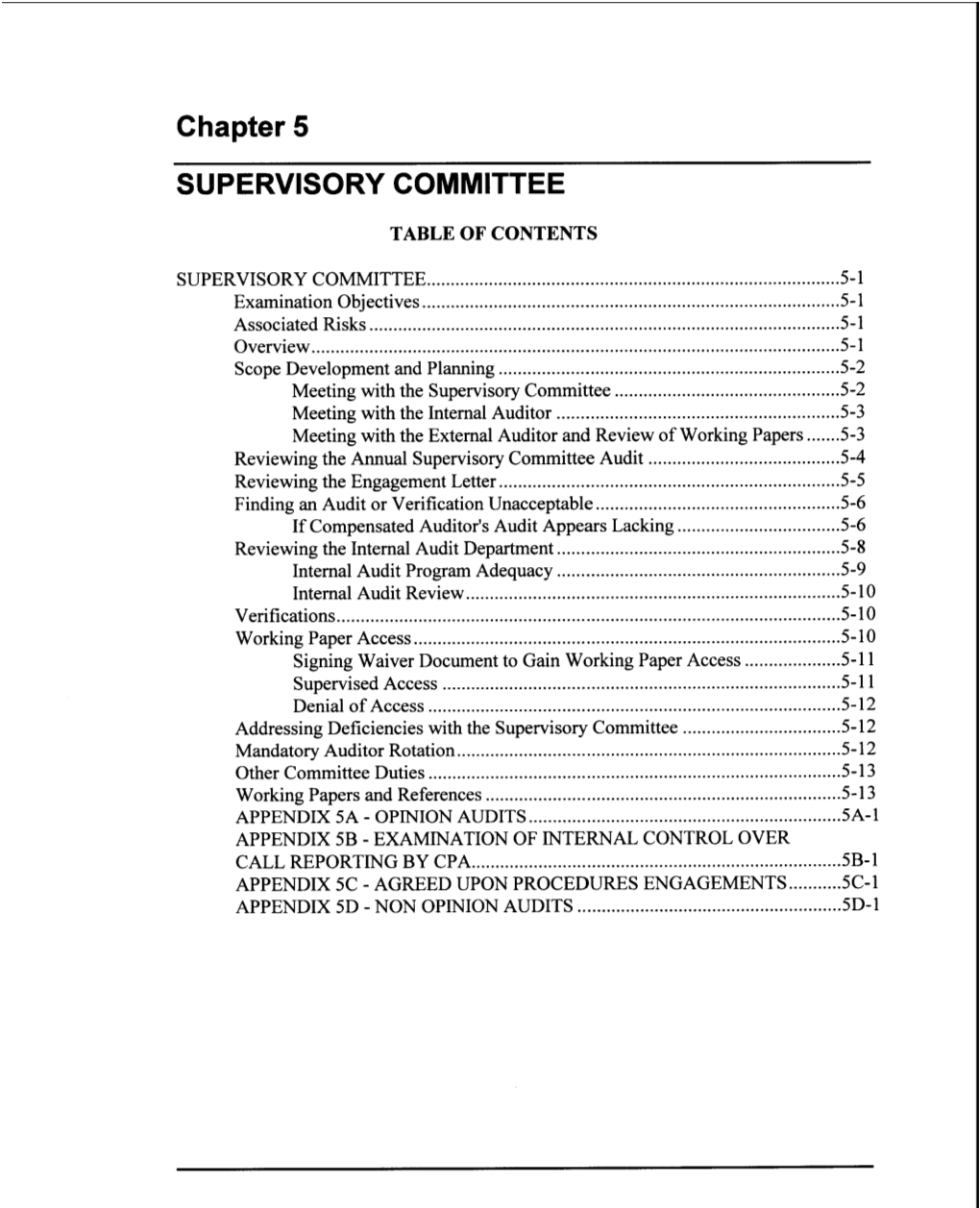 Chapter 5 SUPERVISORY COMMITTEE