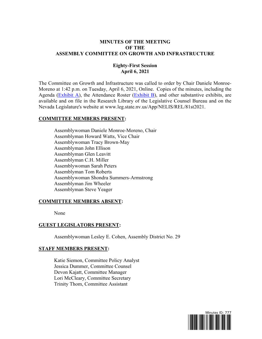 Assembly Committee on Growth and Infrastructure-4/6/2021