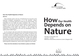 How Our Health Depends on Nature Abstract