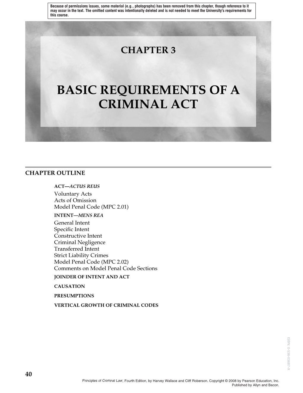 Basic Requirements of a Criminal Act