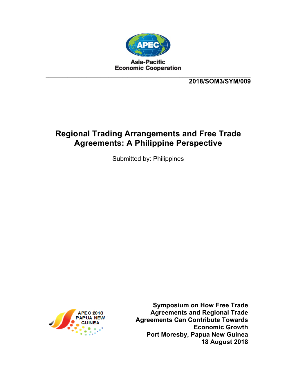 Rational and Main Features of Regional Trading Arrangements