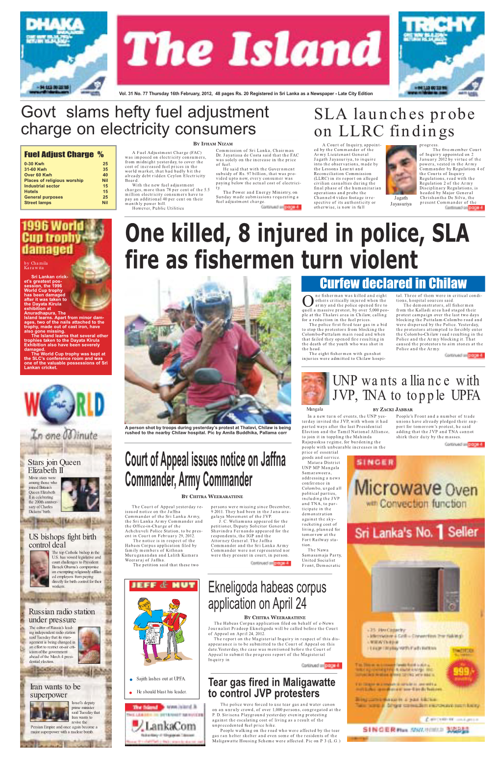 One Killed, 8 Injured in Police, SLA Fire As Fishermen Turn Violent