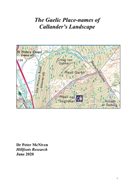 The Gaelic Place-Names of Callander's Landscape