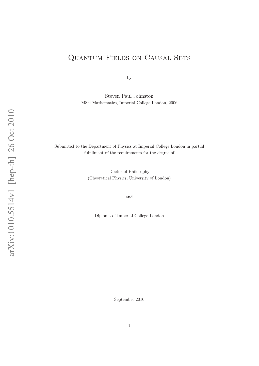 Quantum Fields on Causal Sets