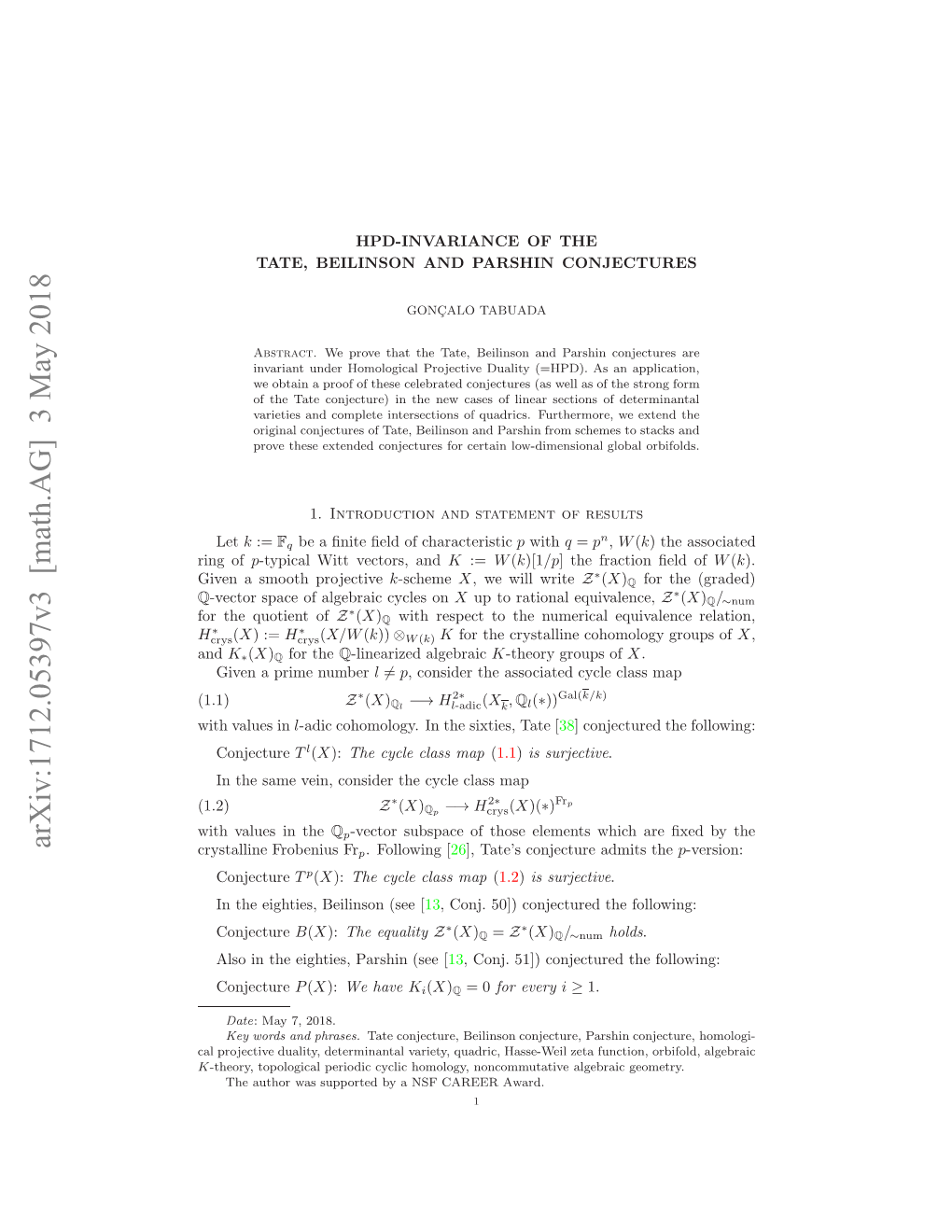 Arxiv:1712.05397V3 [Math.AG]