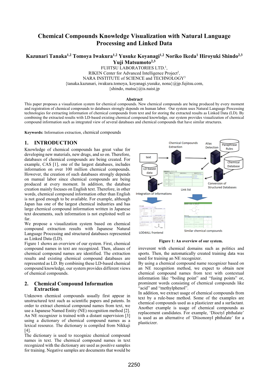 Chemical Compounds Knowledge Visualization with Natural Language Processing and Linked Data