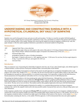 Understanding and Constructing Sundials with a Hypothetical