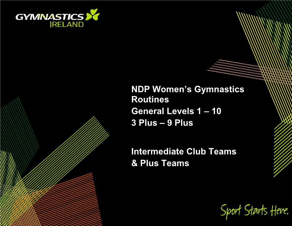 NDP Women's Gymnastics Routines General Levels 1