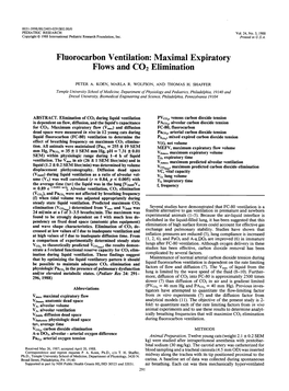Fluorocarbon Ventilation: Maximal Expiratory Flows and Coz Elimination
