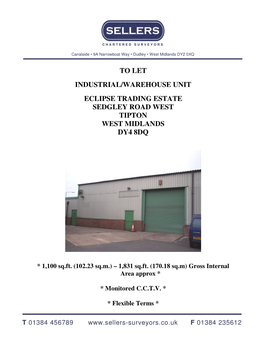 To Let Industrial/Warehouse Unit Eclipse Trading Estate Sedgley Road West